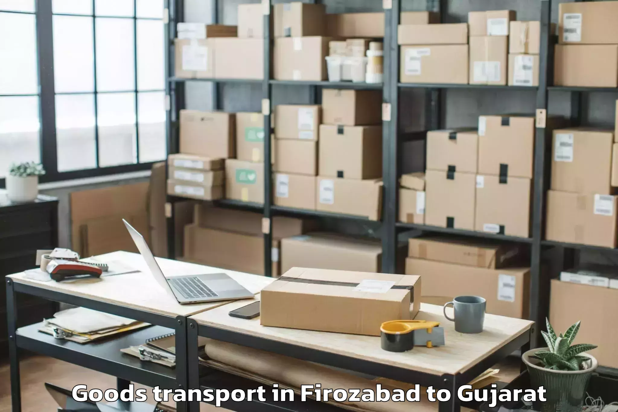 Reliable Firozabad to Jhulasan Goods Transport